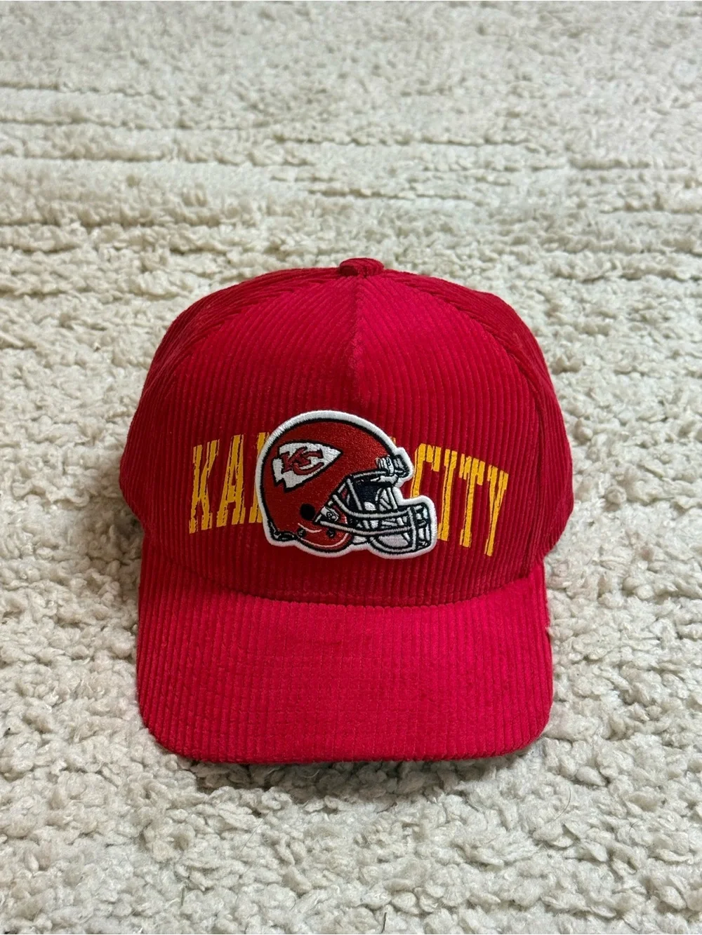 Mitchell & Ness Kansas City Chiefs Red Corduroy Arch Stamp Pro Pinch Snapback